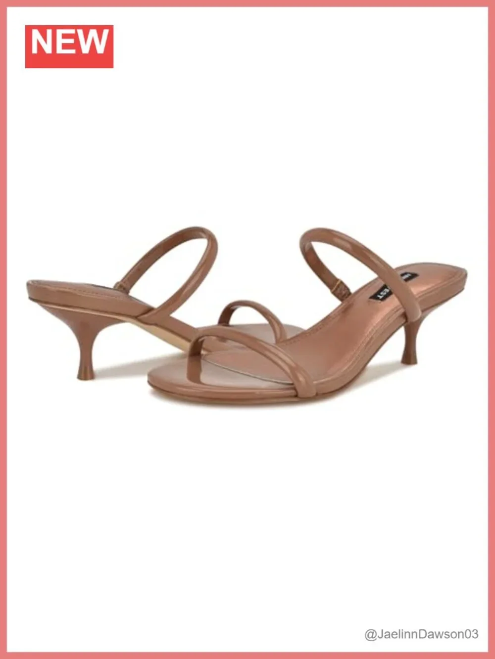 Nine West Berri Women's Heeled Sandals Faux Patent Leather Slip-On Stiletto